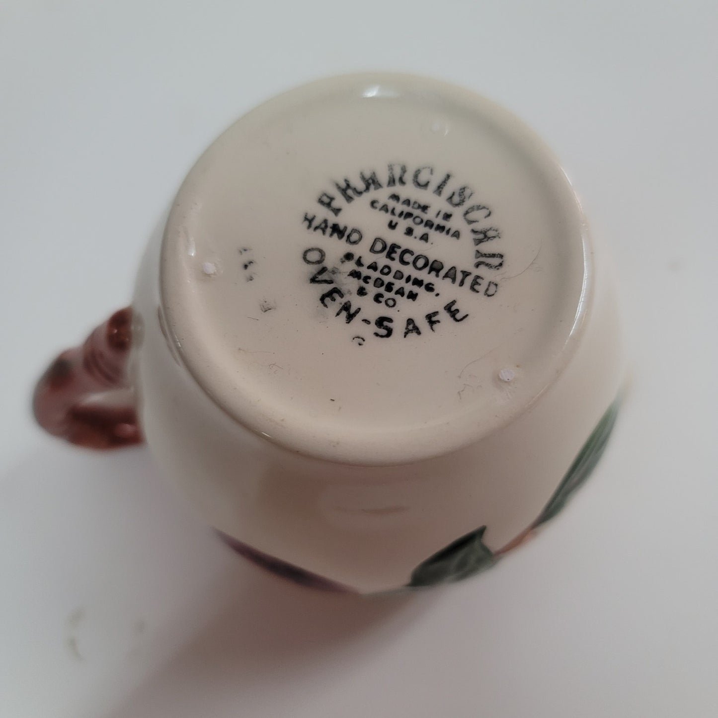 FRANCISCAN VINTAGE SYRUP JUG PITCHER CREAMER Apple USA Backstamp