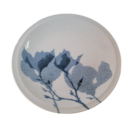 Dansk Magnolia Porcelain Blue white 12" Floral Plate Serving or Wall Decor