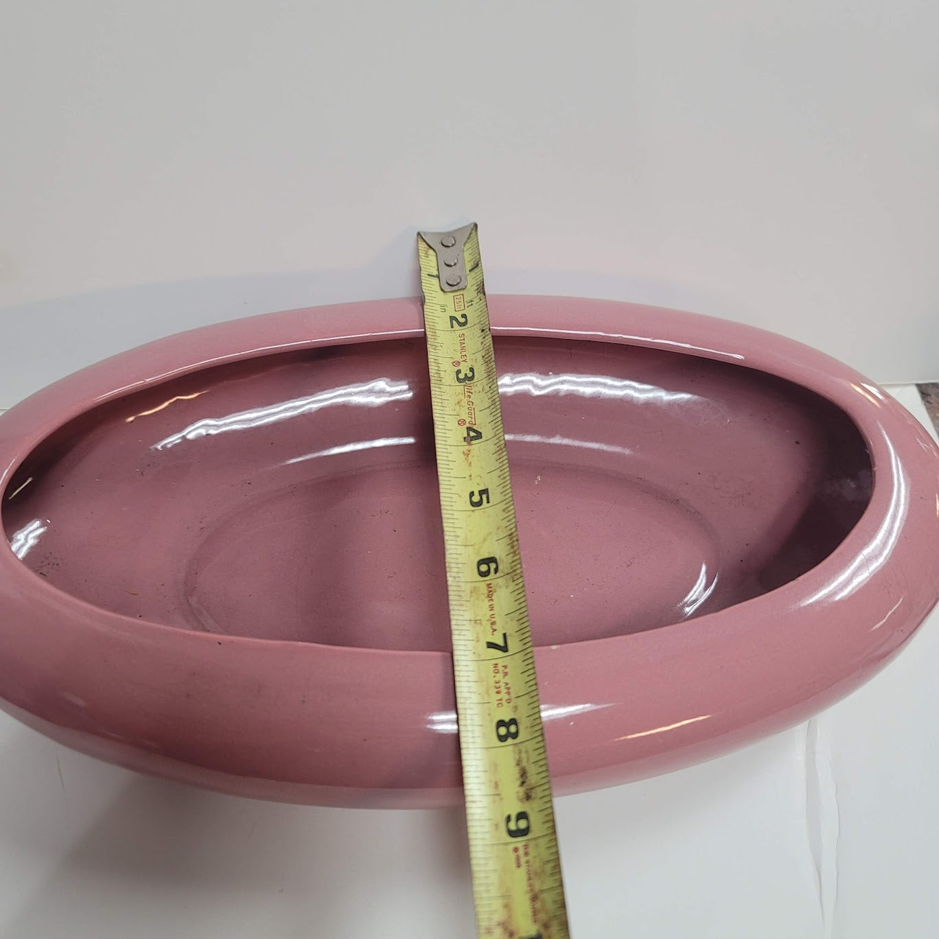 Dusty Rose Vintage Oval Flat Shallow Planter Fairy Gnome Garden 1980s
