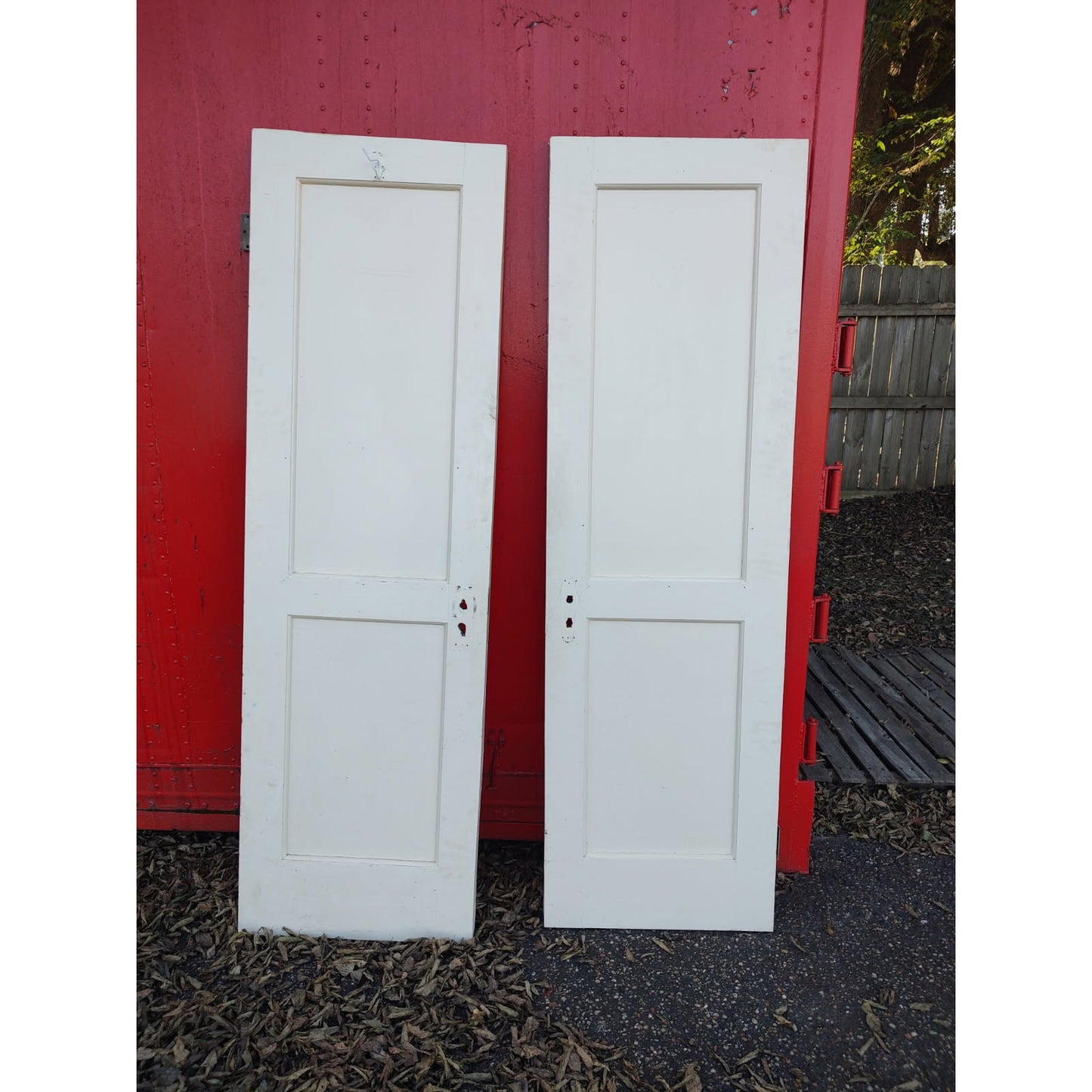SECONDHAND SANDIES: 2 panel 24" x 79" vintage doors WOOD 69.00 each