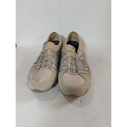 Skechers Shoes Size 9 Cream Active Bikers Lite Relive Relaxed Fit Comfort Bungee