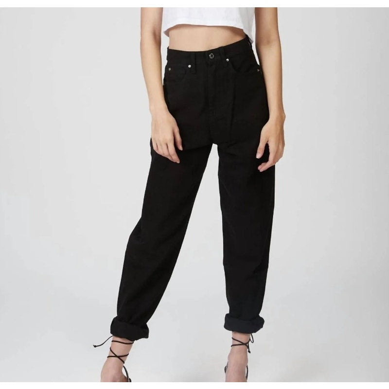 We Wore What  Dani Boyfriend Jeans In Black $138 Size 32 Womens NEW Denim