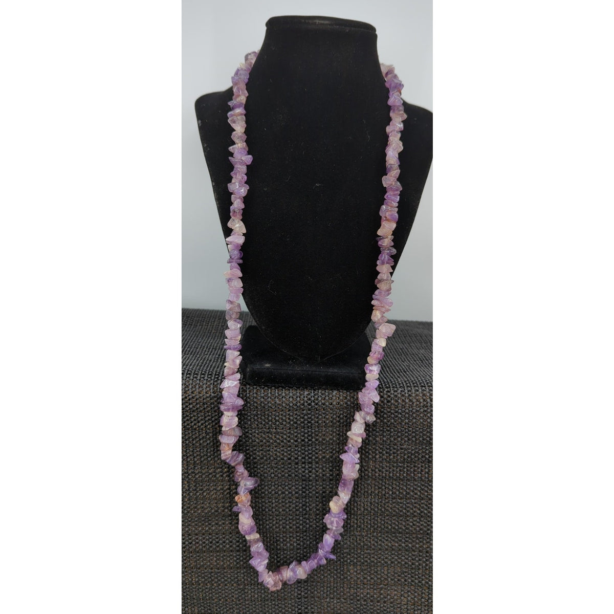 Vintage Endless Necklace 17" Amethyst Chip Layered Strand BOHO earthmother