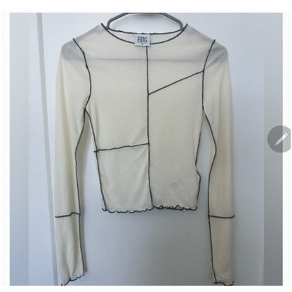 Urban Outfitters BDG Inside Out Top NEW TOP SHIRT Blouse black cream XS $148