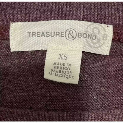 Treasure & Bond Purple Grey Ombre Long Sleeves Top Size XS New Cozy Soft