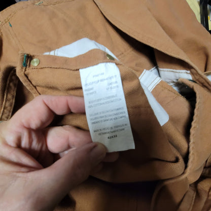 Liberty duck Bib Overalls Size 42" x 32" coveralls Pecan Brown Workwear Utility