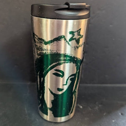 Starbucks Tumbler Thermal Travel Mug Coffee Tea Lid 16 Ounce stainless steel