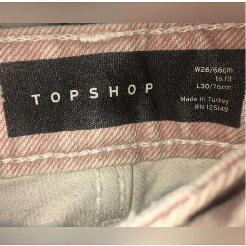TopShop Idol High waist offset seams barrel tan Jeans / 26~30 NEW
