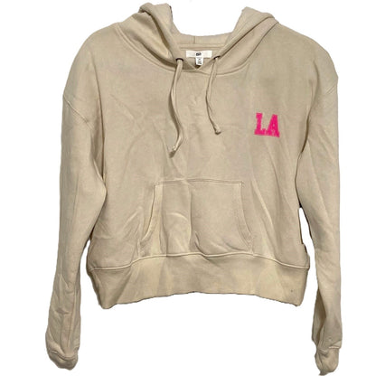 NWT BP. Pullover LA Drawstring Kangaroo Pocket Hoodie Sz Medium in Ivory Dove LA