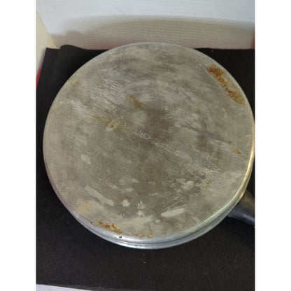 Vintage Aluminum Skillet Fry Pan with Matching Lid and Wood Handle
