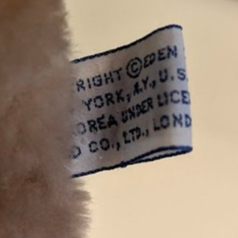 Stuffed Animal PLUSH teddy bear Eden paddington with yellow hat