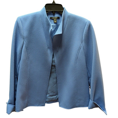 Louben Periwinkle Blue Dobby Fabric Blazer Stand Collar Vintage Career 8