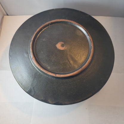 1950s Vallauris Ceramic Black Enamel Mcm brutalist Pipe Vase Signed Louis Giraud