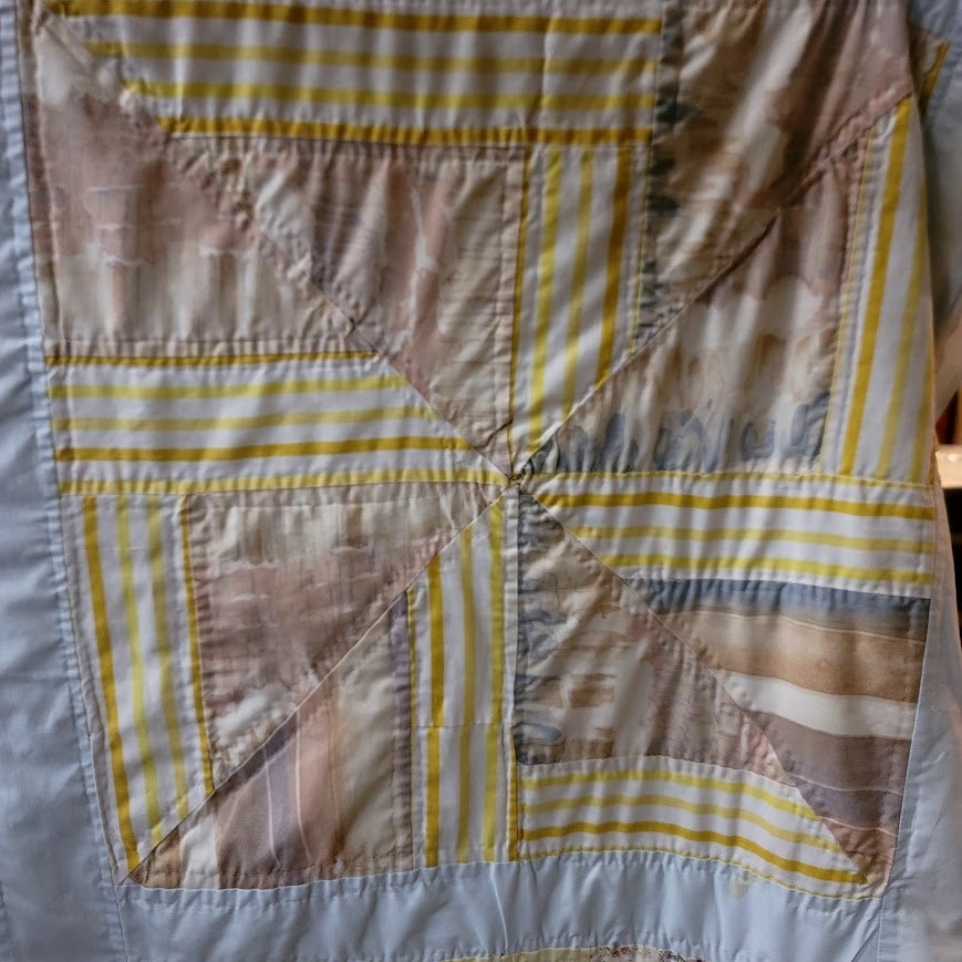 Vintage Handmade Quilt Queen 73" X 96" Bedspread Blanket Farmhouse Cabin