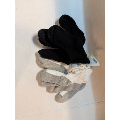 Tucker + Tate Kids Athletic Ankle Socks 6-Pack Black White Size 4.5-8.5 Shoe NWT