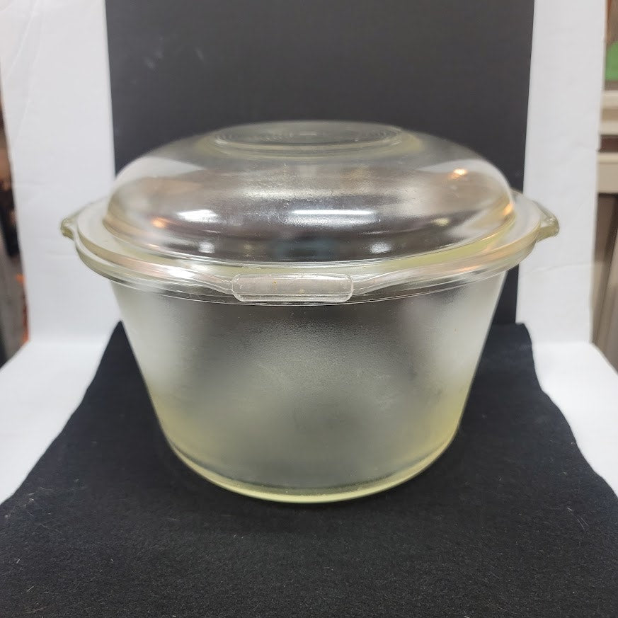Vintage 1940s Flamex 6 qt. glass Dutch oven with lid RARE Cookware Pot NO CHIPS