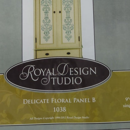 Royal Design Studio Delicate Floral Panel B #1038 Furniture Stencil 9 X 22.5