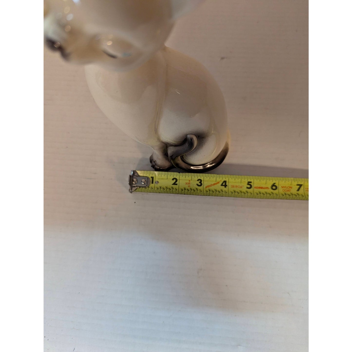 Vintage Mid-Century Siamese Cat Figurine Ceramic Long Neck Retro Statue 10"