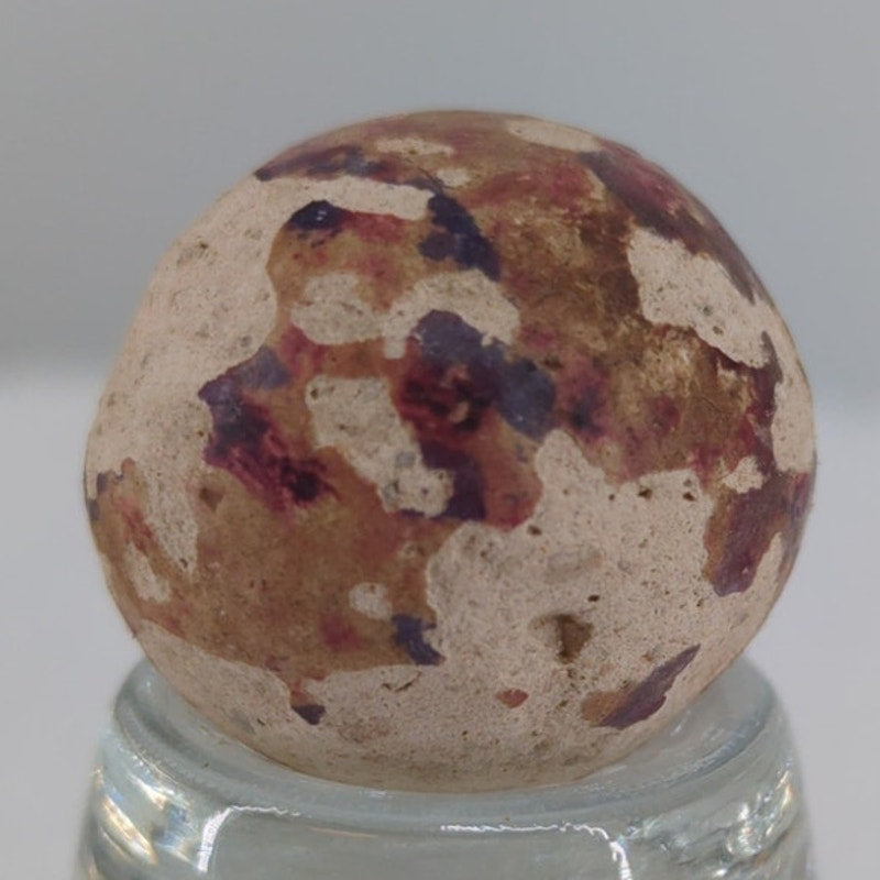 Antique German Handmade Bennington Clay Marble Glazed Red Brown Shooter 7/8" #AB