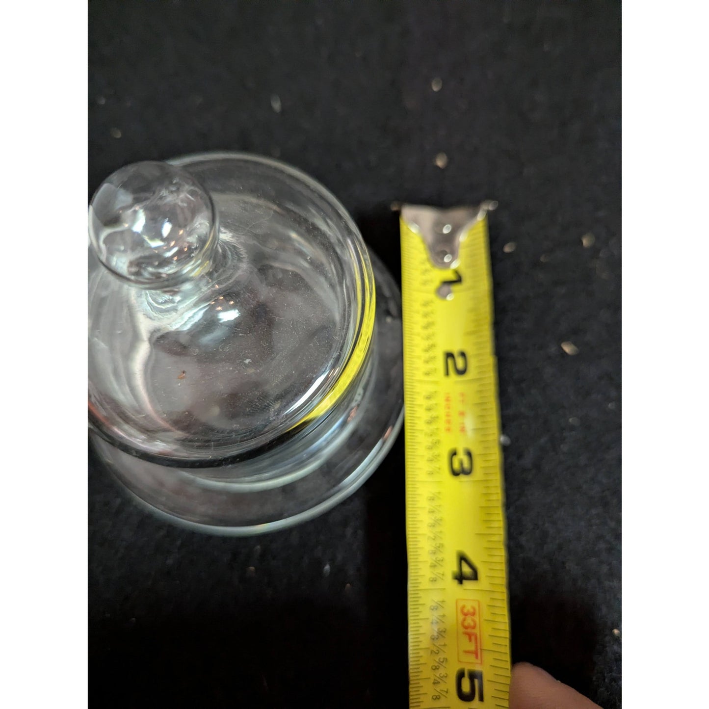 Vintage Etched Glass Mini Cheese/Butter Dome with Underplate