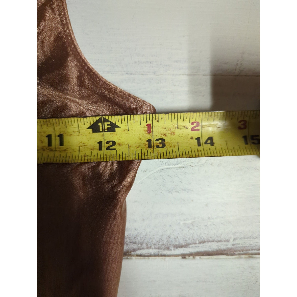 Vintage Metallic Champagne Gold Spandex Unitard Catsuit Ballet Dancewear Small