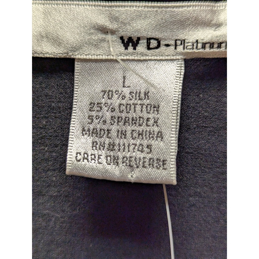 WD•NY Platinum Women's Charcoal Gray Silk-Blend Tie-Front Shrug NWT Size Large