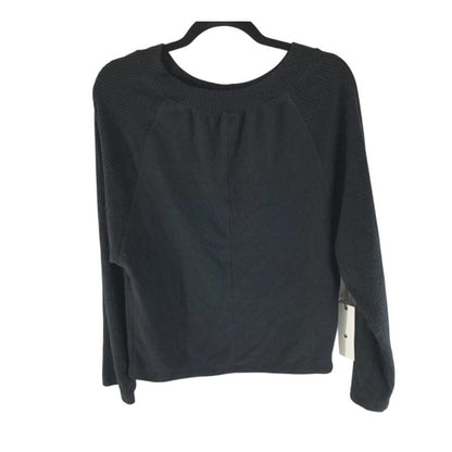 Treasure & Bond Women Sweater Ribbed Knit Scoop Neck Black Size SMALL NEW travel