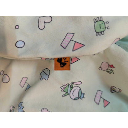 Vintage Novelty Baby Print Overall Dress Green 12 Months