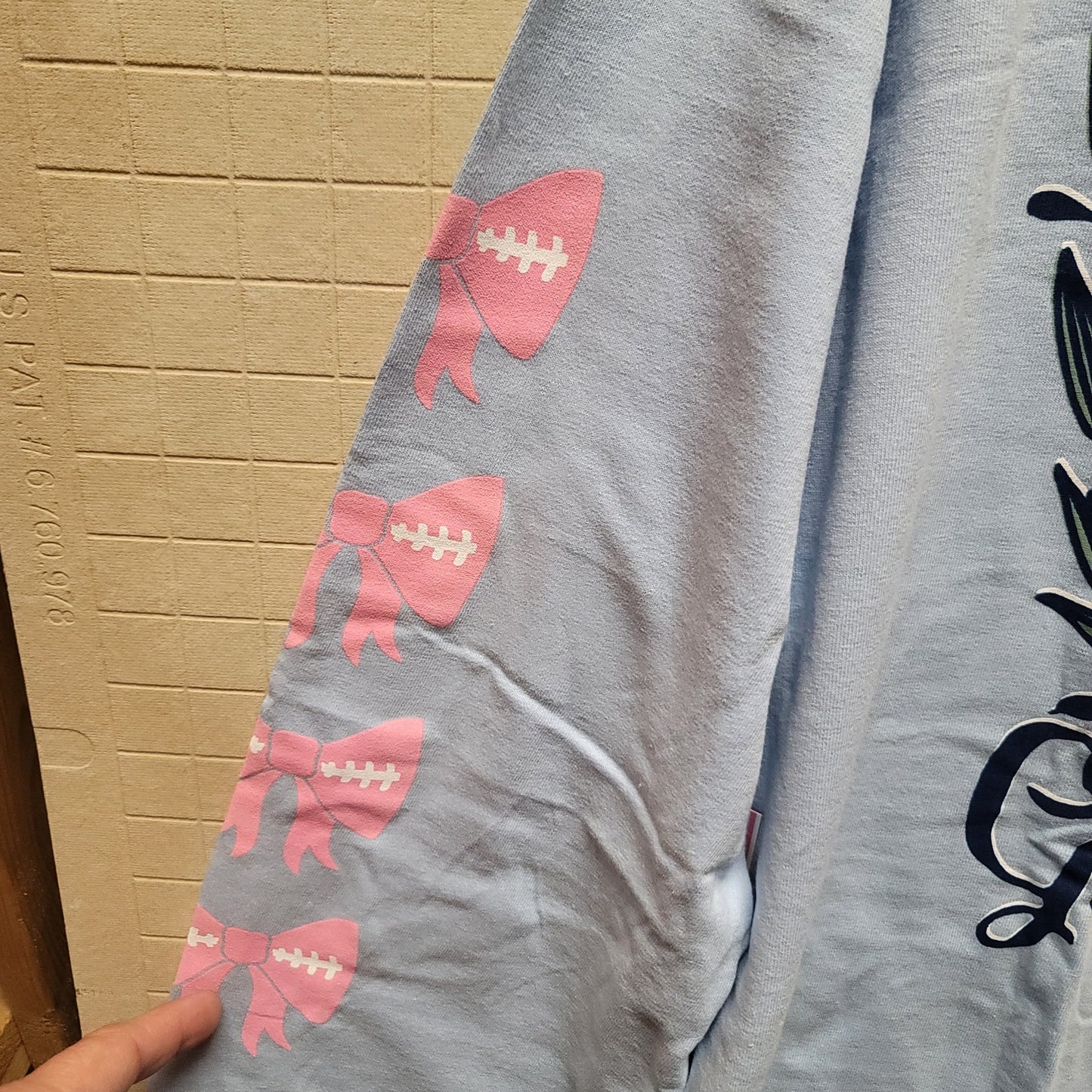 Southern Girl Prep NEW Long Sleeve Shirt Cotton LARGE Baby Blue Pink