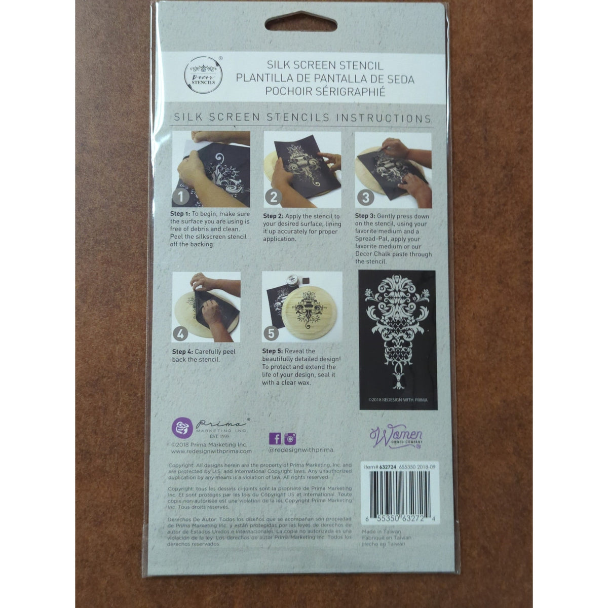 Redesign with Prima "Sinclaire Scroll" Silk Screen Stencil