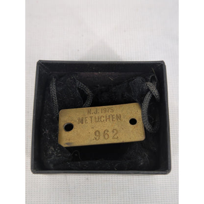 Vintage 1975 Metuchen New Jersey Municipal License Tag Bicycle Pet Dog History