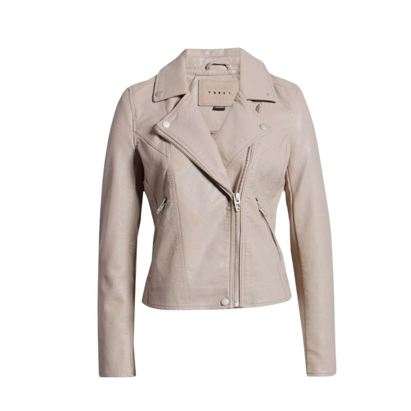 NEW BLANKNYC Denim Life Changer Moto Jacket - Fawn w/ Brushed Silver - XXL new