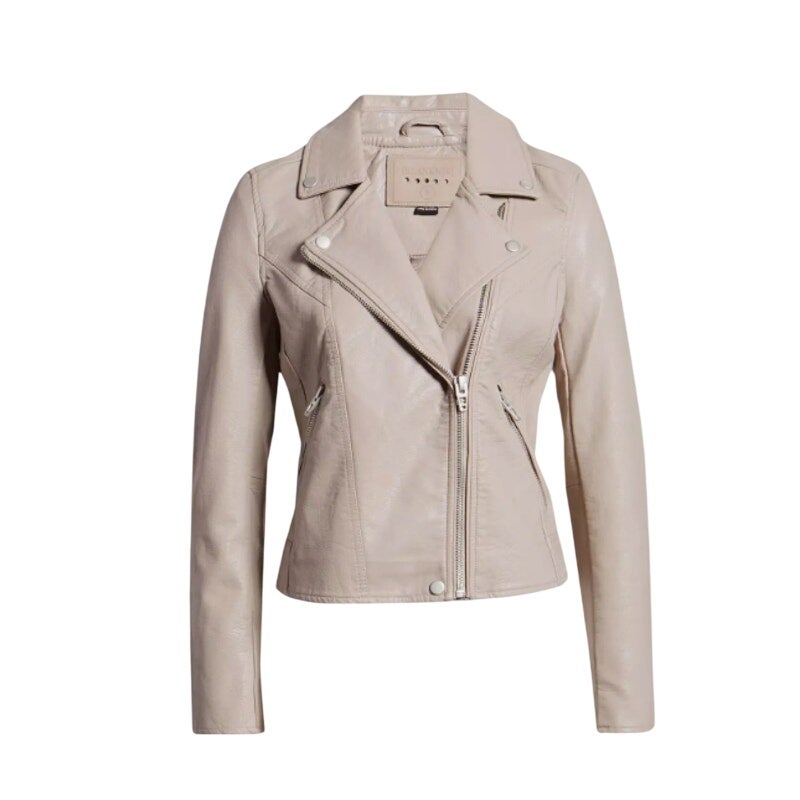NEW BLANKNYC Denim Life Changer Moto Jacket - Fawn w/ Brushed Silver - XXL new