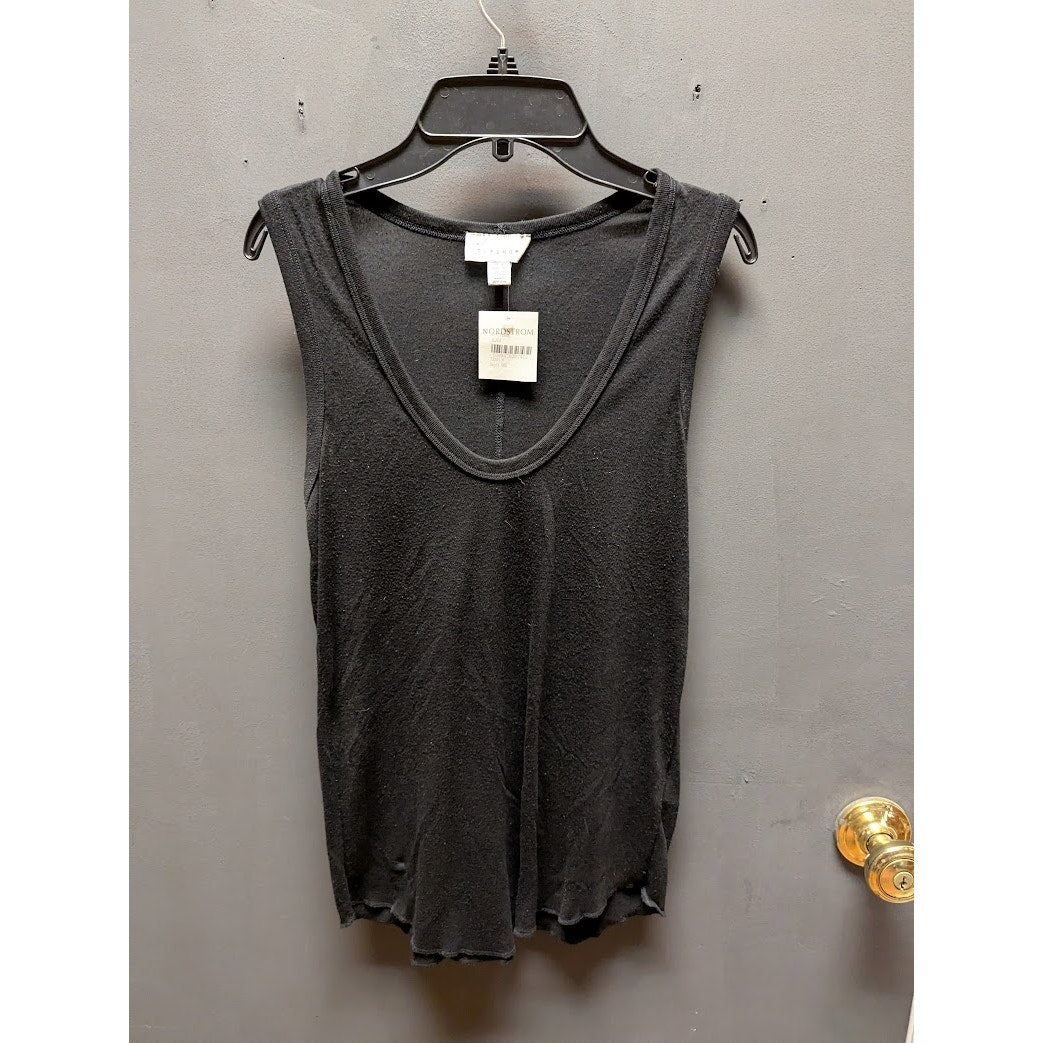 Topshop slouchy scoop neck tank top dark heather gray Size 6 Black Casual NEW