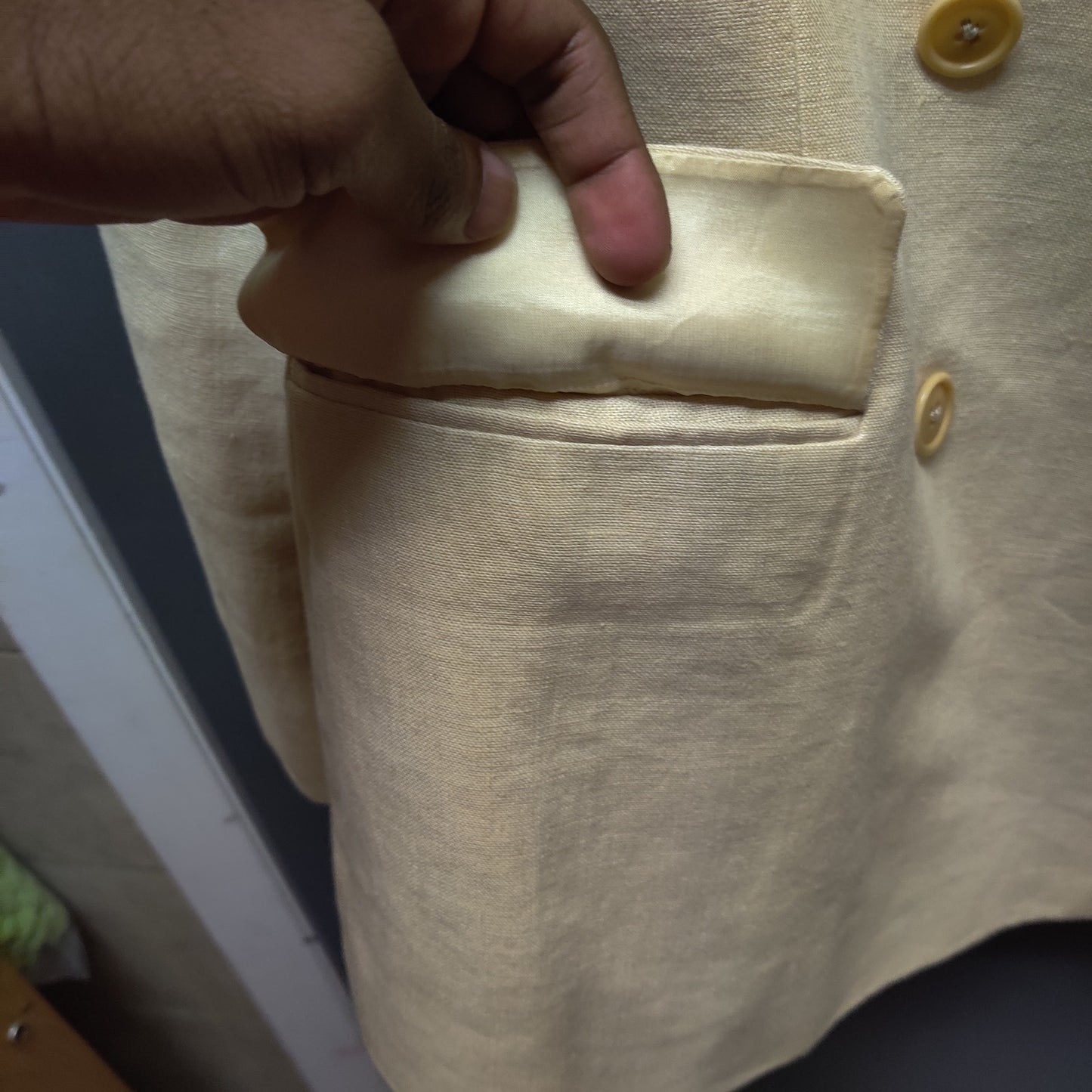 Lauren by Ralph Lauren Vintage Peach 100% Linen Double Breasted Blazer Small