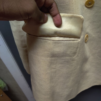 Lauren by Ralph Lauren Vintage Peach 100% Linen Double Breasted Blazer Small