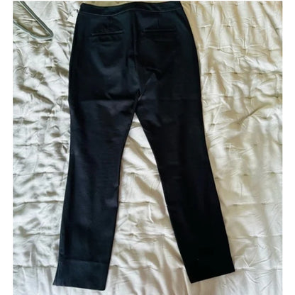 1901 black flat front side zip dress pants ankle slit Size 4 Career NEW stretch