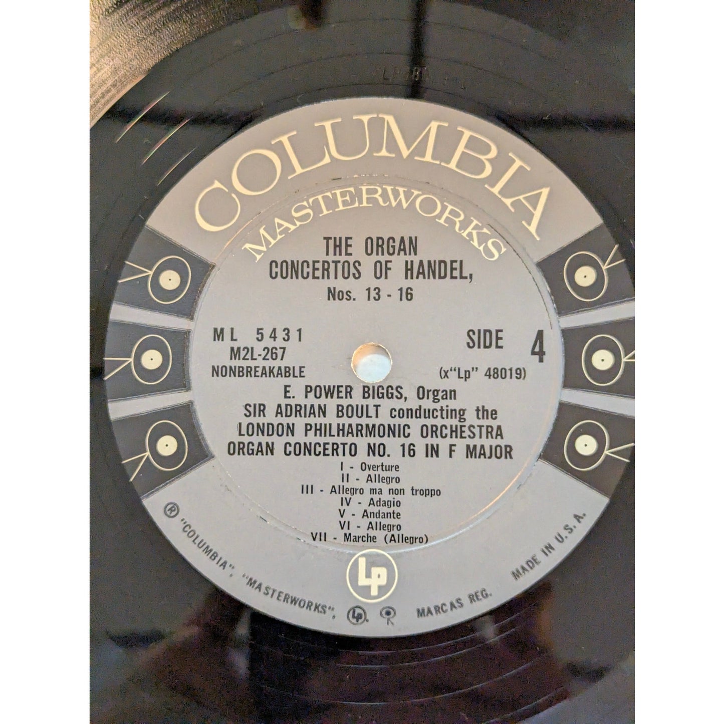 Handel Organ Concertos Nos. 13-16 E. Power Biggs Columbia 6-Eye Mono Box Set
