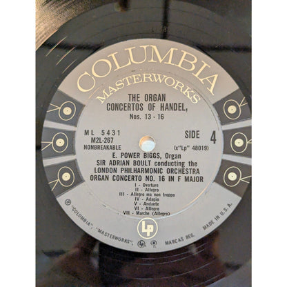 Handel Organ Concertos Nos. 13-16 E. Power Biggs Columbia 6-Eye Mono Box Set