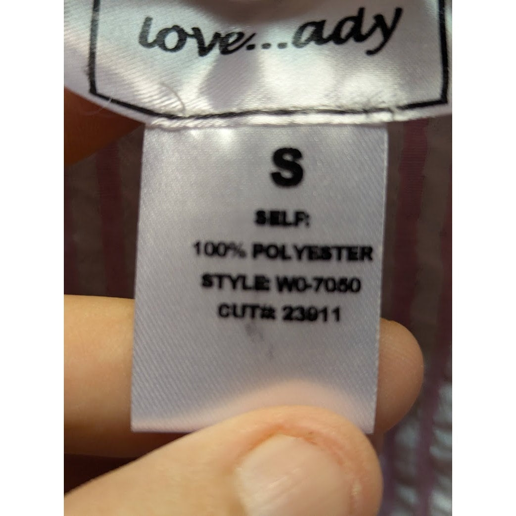 Love Ady Vneck Small Pink white Seersucker sleeveless short dress elastic waist