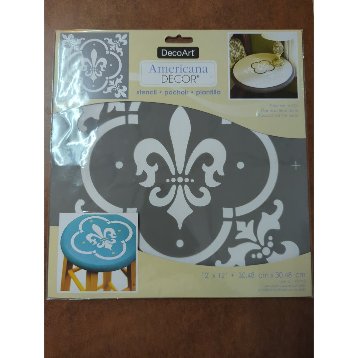 DecoArt Americana Decor Fleur De Lis Tile Furniture Stencil 12 X 12 DIY Craft