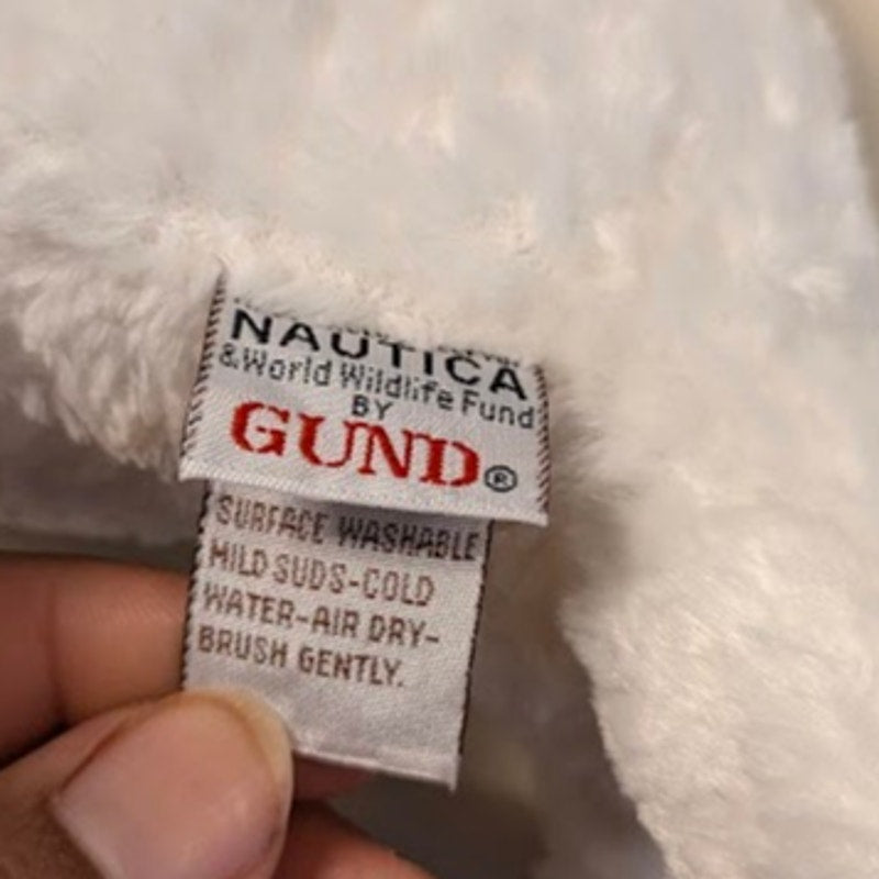 Stuffed Animal PLUSH  Gund Nautica White Seal w/ swing tag Vintage