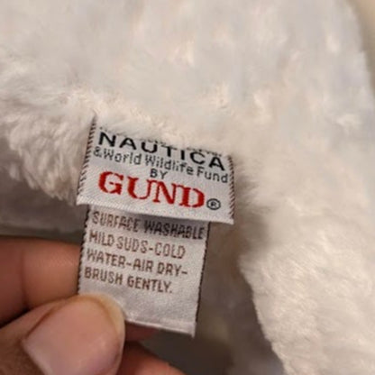 Stuffed Animal PLUSH  Gund Nautica White Seal w/ swing tag Vintage