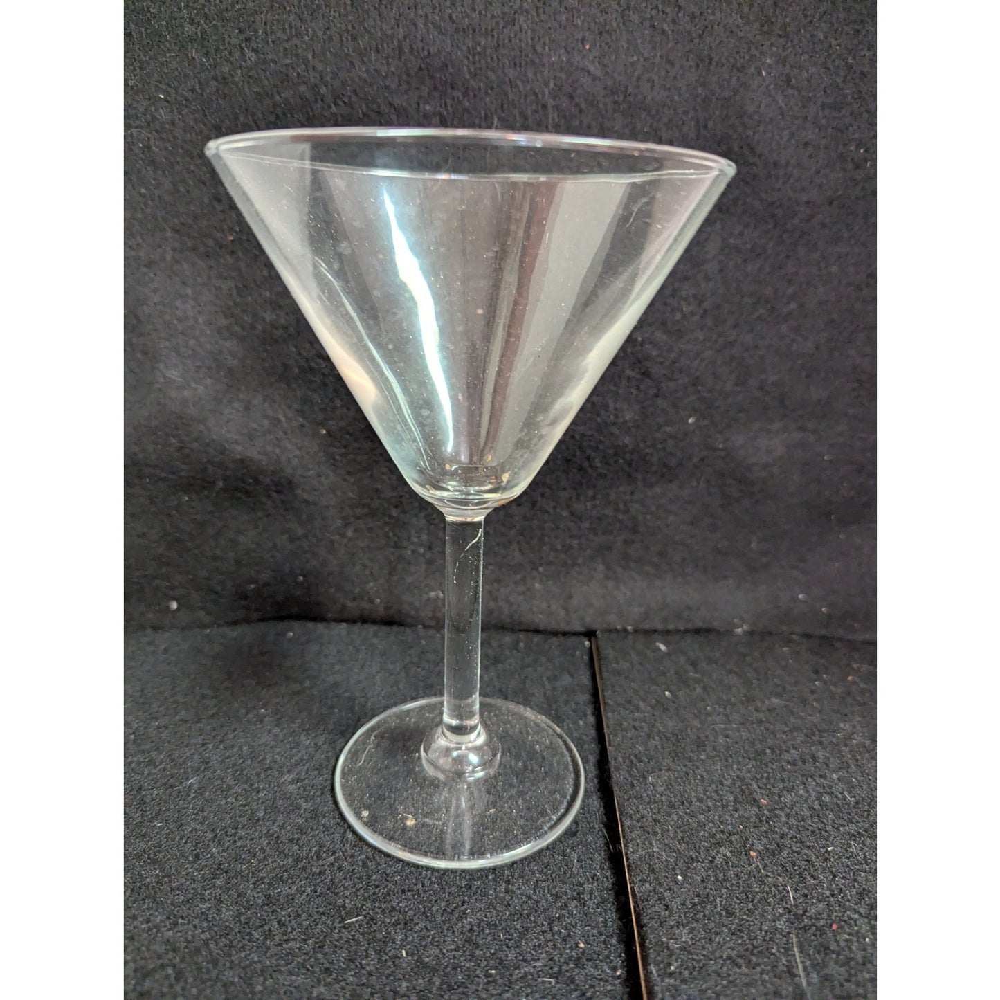 Vintage Clear Glass Martini Cocktail Glasses - Pair Classic Lot of 2