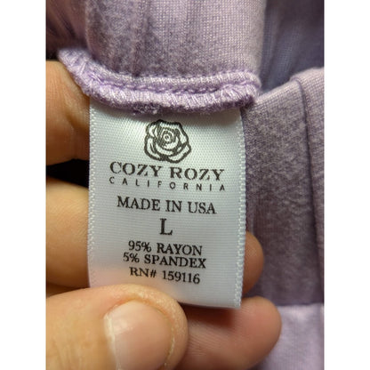 Cozy Rozy California Pull On Jogger Pajama Pants Large purple NWT Joggers USA