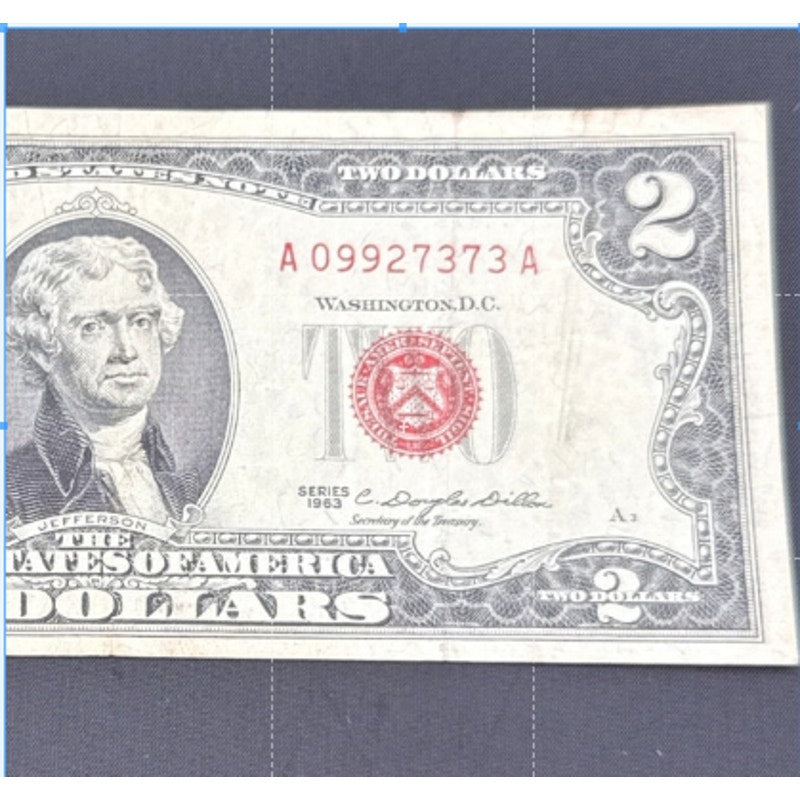 Paper Currency Bank Note USA Paper Money $2 Series 1963 red seal