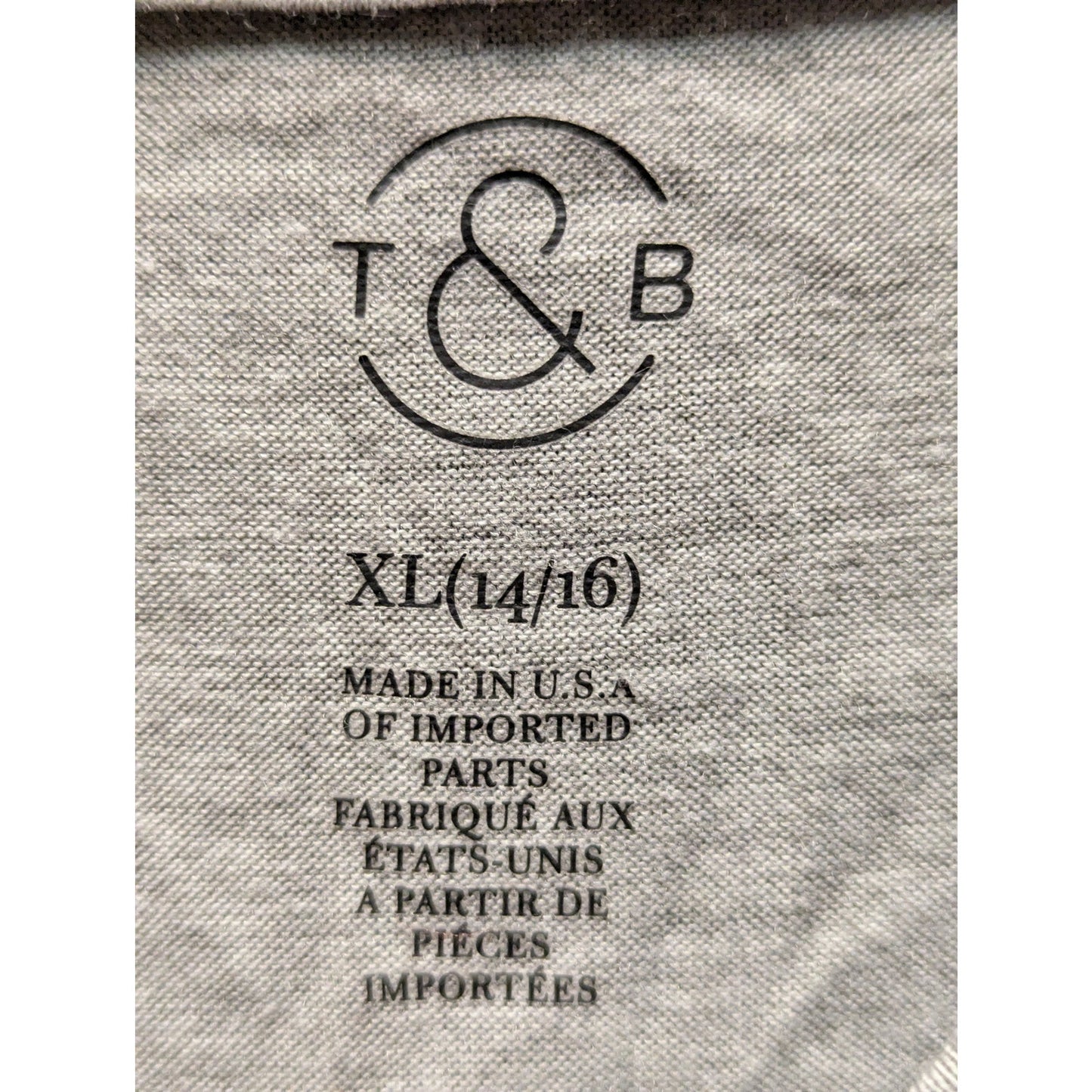 T&B Vote Graphic Tee Gray Crew Neck Heritage Casual Everyday T-Shirt Juniors XL