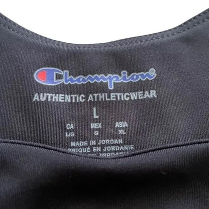 Champion Pull On Sculpt Crop Top Size Large in Black NWT sports bra racerback