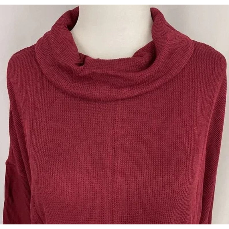 Sanctuary Cowl Neck Stretchy High Low Top Sz XL/Extra Large in Burgundy NWT