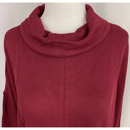 Sanctuary Cowl Neck Stretchy High Low Top Sz XL/Extra Large in Burgundy NWT
